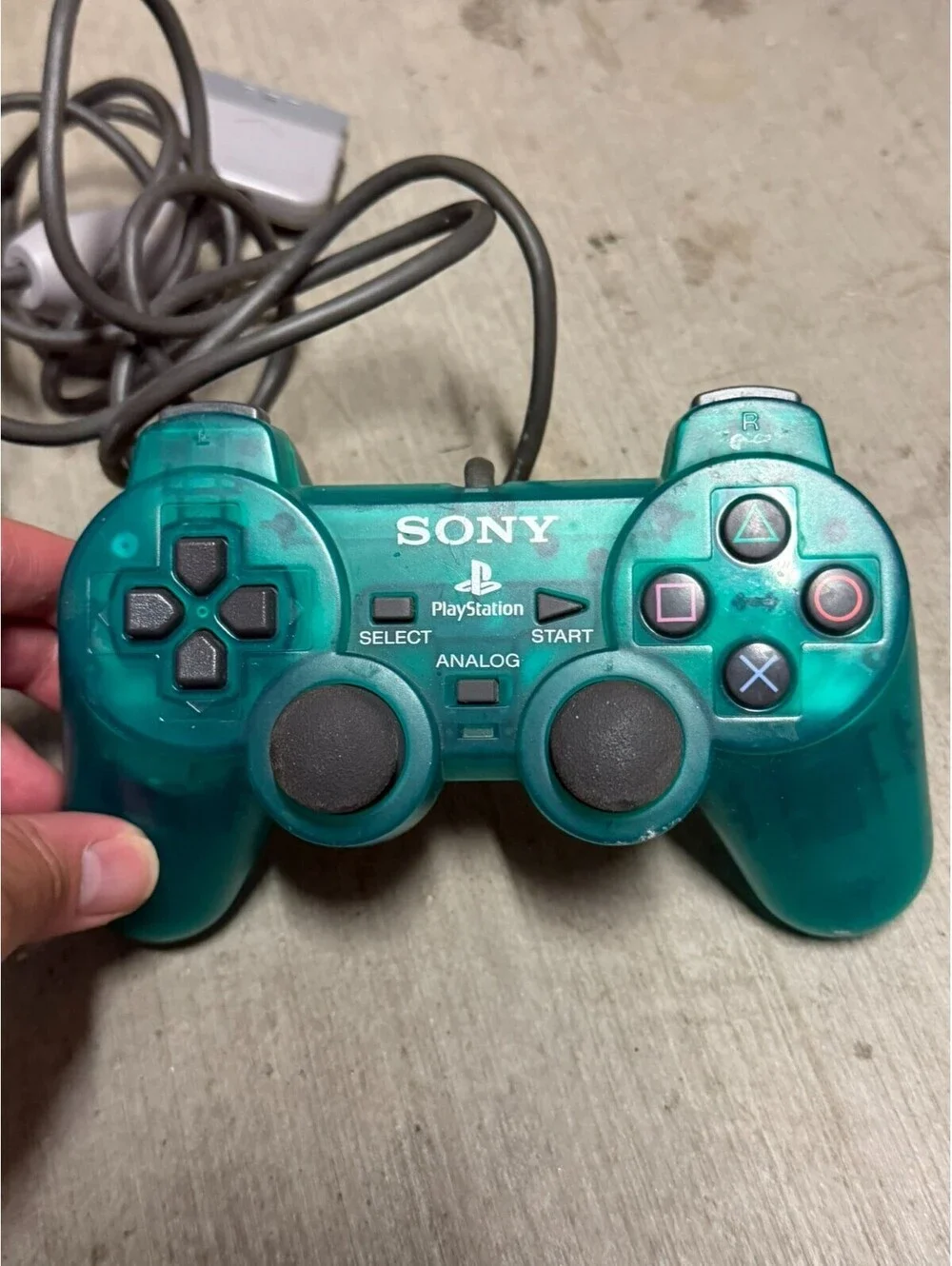 Sony PlayStation 1 PS1 OEM Clear Green DualShock Analog Controller SCPH-1200 3
